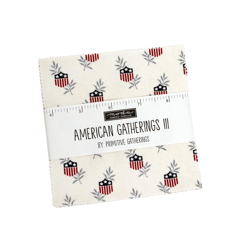 American Gatherings III by Primitive Gatherings for Moda Quilter's Cotton Charm Pack of 42 5 x 5 inch squares