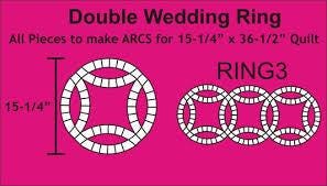 English Paper Piecing Double Wedding Ring 15.25 inch ring Large paper Pack for 9 rings