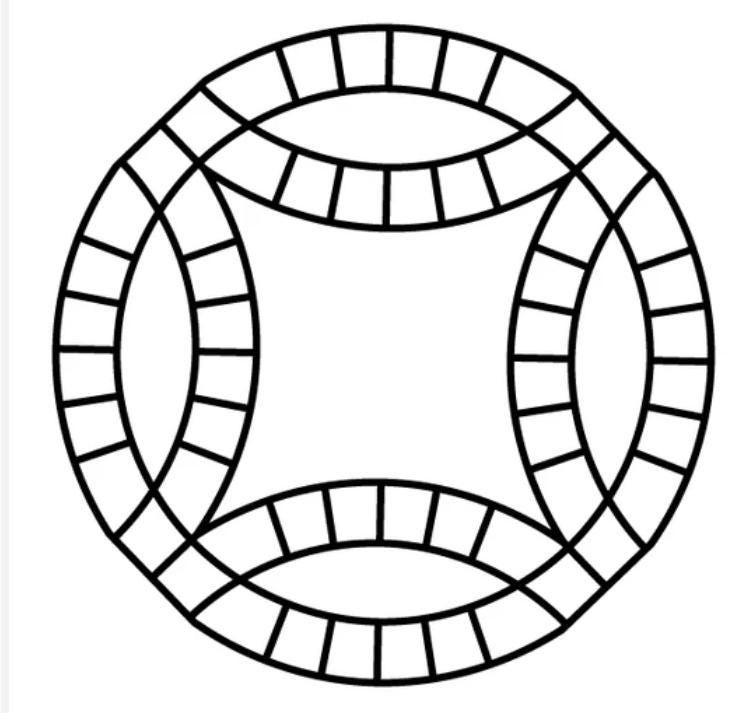 English Paper Piecing Double Wedding Ring 15.25 inch ring Large paper Pack for 9 rings