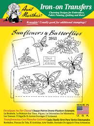 Sunflowers & Butterflies Aunt Martha's #3941 Vintage Embroidery Hot Iron Transfer Pattern