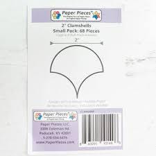 English Paper Piecing 2 inch Clamshell Papers in pack of 68 from Paper Pieces