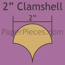 English Paper Piecing 2 inch Clamshell Papers in pack of 68 from Paper Pieces
