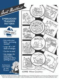 Wine Country Aunt Martha's #3998 Vintage Embroidery Hot Iron Transfer Pattern