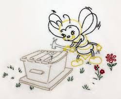 The Busy Bee Aunt Martha's #3681 Vintage Embroidery Hot Iron Transfer Pattern - brand new pattern