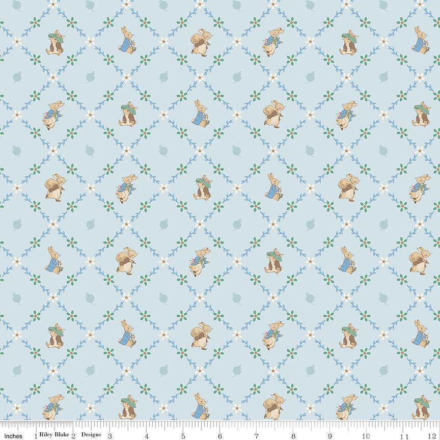 Peter Rabbit & Benjamin Bunny from Riley Blake Designs Layer Cake 42 piece collection of 10 inch squares.  10 inch stacker