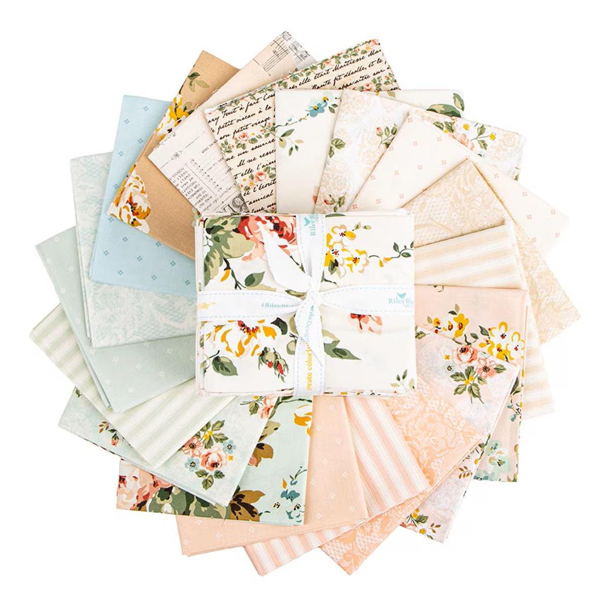 Rose & Violet's Bouquet des Fleurs by Miss Rose and Sister Violet for Riley Blake Designs. Fat Quarter Bundle. 19 squares