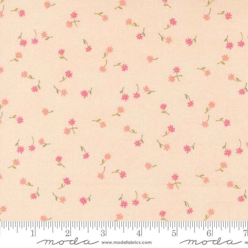 Kindness Fluttering Flowers Ditsy in Peach by Deb Strain for Moda continuous cuts of Quilter's Cotton Fabric