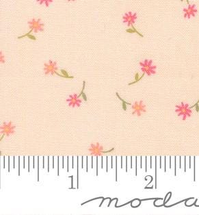 Kindness Fluttering Flowers Ditsy in Peach by Deb Strain for Moda continuous cuts of Quilter's Cotton Fabric