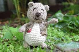 Squirrel & Acorns Knitting Pattern 4 page booklet by NNK Press pattern for knit stuffed squirrel and little acorns