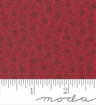 Berry Floral in Deep Crimson. American Gatherings III by Primitive Gatherings for Moda. Continuous cuts of Quilter's Cotton Fabric