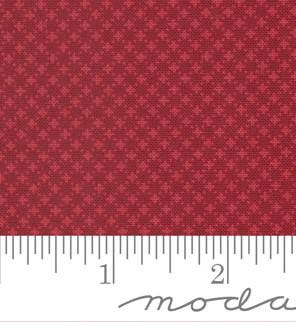 Cross Stitch Blender in Deep Crimson. American Gatherings III by Primitive Gatherings for Moda. Continuous cuts of Quilter's Cotton Fabric