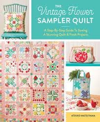 Vintage Flower Sampler Quilt soft cover spiral bound book of 24 block patterns & 5 companion projects by Atsuko Matsuyama for Zakka Workshop