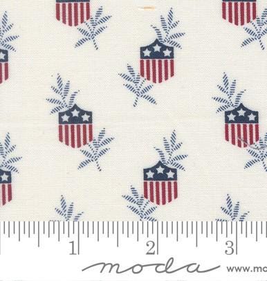 Star Shield in Cloud from American Gatherings III by Primitive Gatherings for Moda. Continuous cuts of Quilter's Cotton Fabric