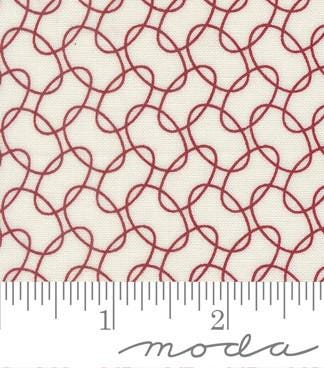 Intertwined Blenders in Cloud Crimson. American Gatherings III by Primitive Gatherings for Moda. Continuous cuts of Quilter's Cotton Fabric