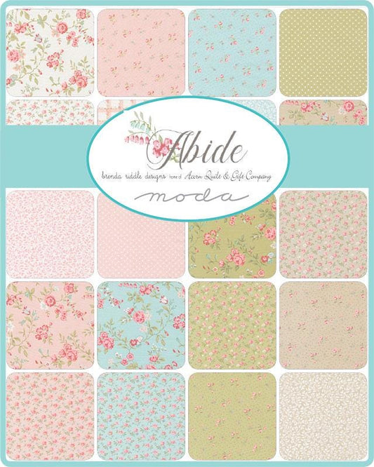 Abide by Brenda Middle Designs for Moda Fabrics. Quilter's Cotton Mini Charm Pack of 42 2.5 x 2.5 inch squares