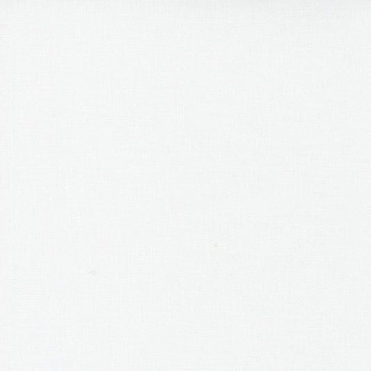 Bella Solids in Bleached White by Moda.  Continuous cuts of Quilter's Cotton Fabric