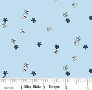 Ditzy in Blue from Blue Blooms & Threads by Christopher Thompson for Riley Blake Designs. Continuous Cuts of Quilter's Cotton