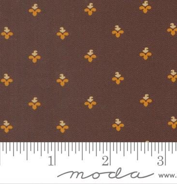 Sweet Buds Blender in Dark Chocolate from Pamelia's Path 1850-1880 by Betsy Chutchian for Moda Fabrics. Continuous cuts of Quilter's Cotton