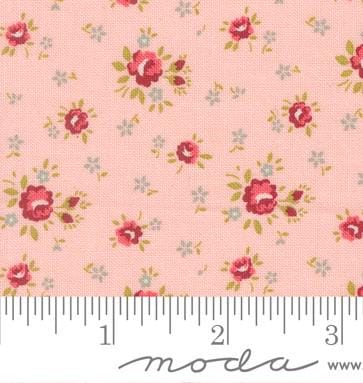 Petite Rose Small Floral in Pink from the Lyda Rose collection by Bunny Hill Designs for Moda continuous cuts of Quilter's Cotton Fabric