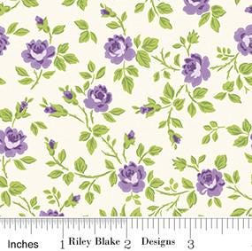 Tossed Floral in Cream from Hydrangeas in the Garden by Jennifer Bosworth for Riley Blake Designs Continuous Cuts of Quilter's Cotton