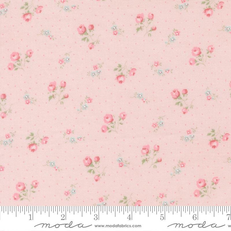 Abide Small Floral Dots in Pink by Brenda Riddle Designs for Moda continuous cuts of Quilter's Cotton Fabric