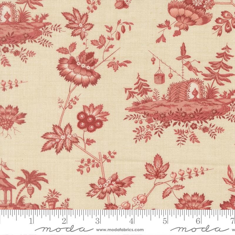 Jardinage Floral Scenic in Pearl Garance from Fleur de Paris by French General for Moda. Continuous cuts of Quilter's Cotton fabric