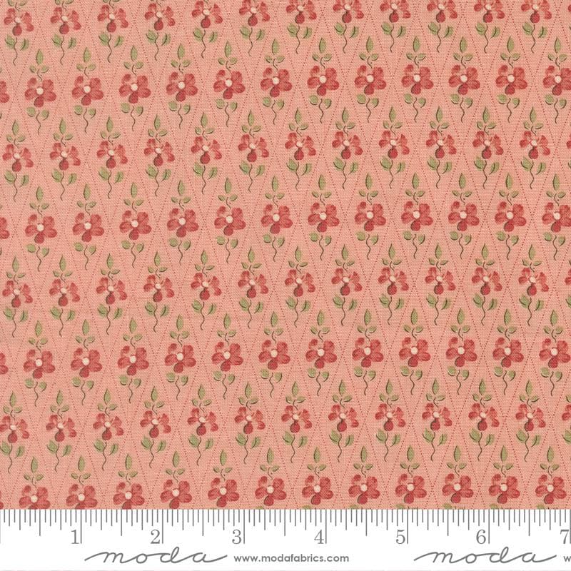 Paquerette Checks and Plaids Floral in Pale Rose from Fleur de Paris by French General for Moda. Continuous cuts of Quilter's Cotton