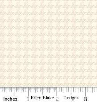 Stitcher's Flannel Houndstooth in Cream by Vicki McCarty for Riley Blake Designs.   Continuous cuts.