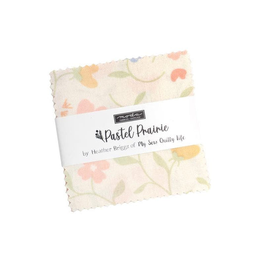 Pastel Prairie by Heather Briggs of My Sew Quilty Life for Moda Fabrics. Quilter's Cotton Mini Charm Pack of 42 2.5 x 2.5 inch squares