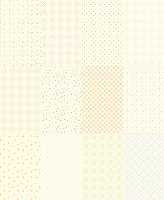 Low Volume Sampler Panel in Porcelain by My Sew Quilty Life for Moda 36" x 44" panel of Quilter's Cotton Fabric