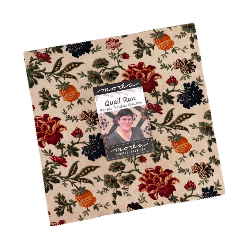 Quail Run by Kansas Troubles Quilters for Moda Fabrics. Quilter's Cotton Layer Cake of 42 assorted 10 inch squares