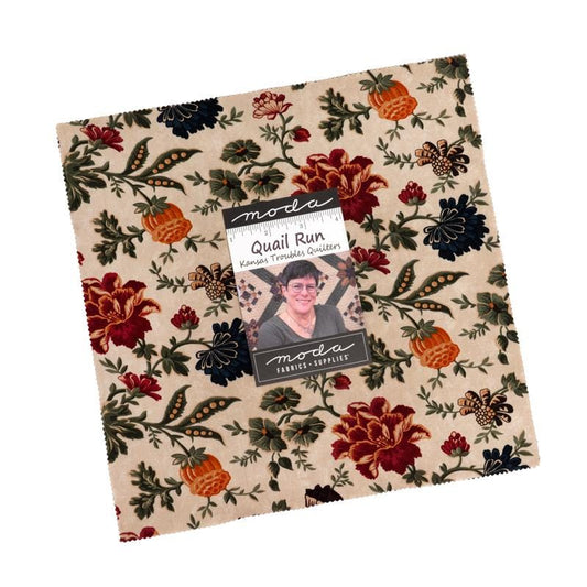 Quail Run by Kansas Troubles Quilters for Moda Fabrics. Quilter's Cotton Layer Cake of 42 assorted 10 inch squares