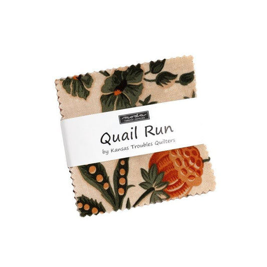 Quail Run by Kansas Troubles for Moda Fabrics. Quilter's Cotton Mini Charm Pack of 42 2.5 x 2.5 inch squares