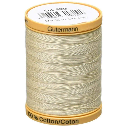 Cream 829 Gutermann 100% Natural Cotton 50 weight thread , 875 yard spool