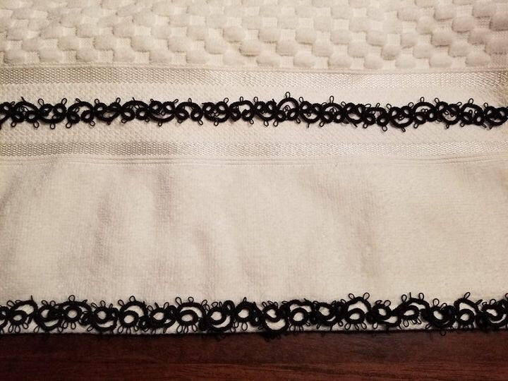 Handmade Tatted Lace Edged Hand Towel, Decorative Custom Colors