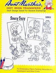 Saucy Suzy Aunt Martha's #3863 Vintage Embroidery Hot Iron Transfer Pattern