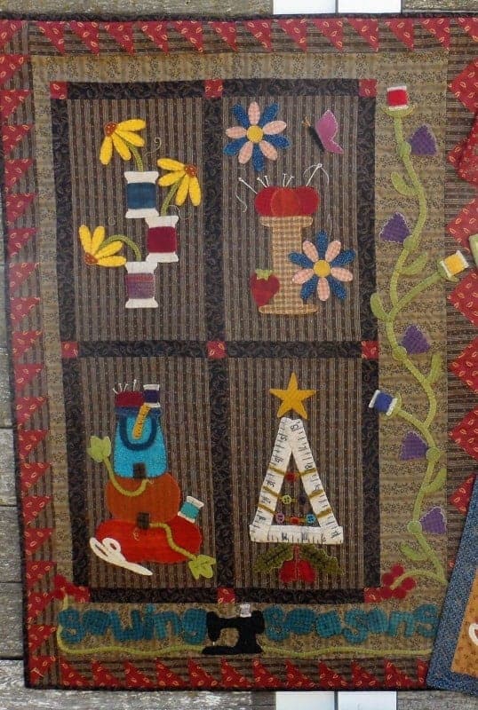 Sewing Seasons Wool Applique Quilt Pattern by Deanne Eisenman