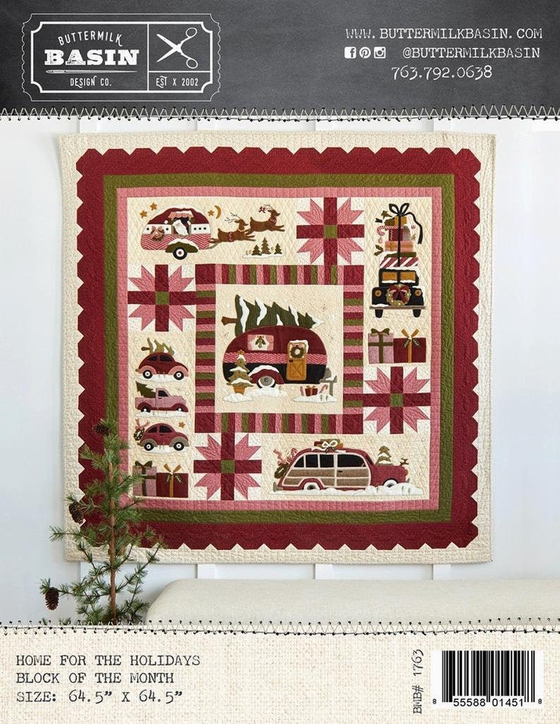 Home for the Holidays Wool & Cotton Block of the Week Quilt Patterns by Stacy West of Buttermilk Basin