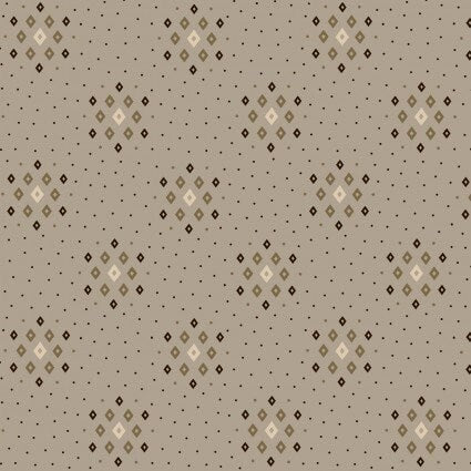 Parlor Pretties Diamond Geometric 108" wide Quilt Backing Fabric in Gray by Henry Glass continuous cuts of Quilter's Cotton Fabric