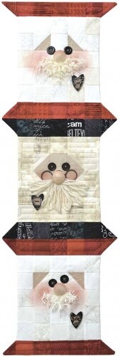 Spool Santa Pattern and Embellishment Kit. Thread Spool Runner #809 by Happy Hollow Designs