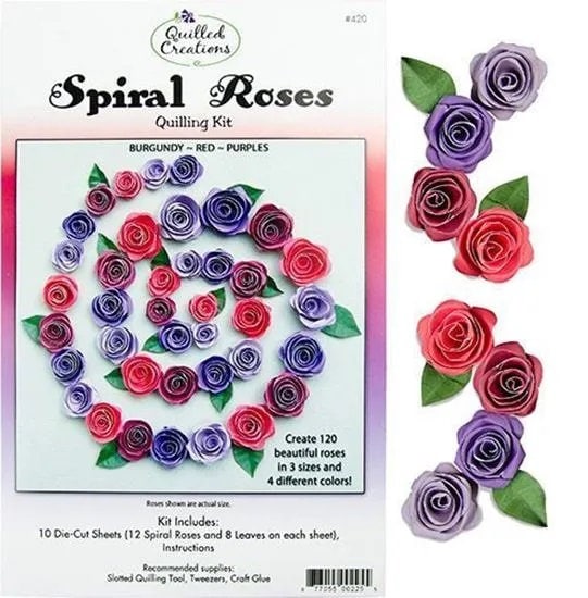 Quilled Creations Spiral Roses Quilling Kit (Pink, Ivory, White)