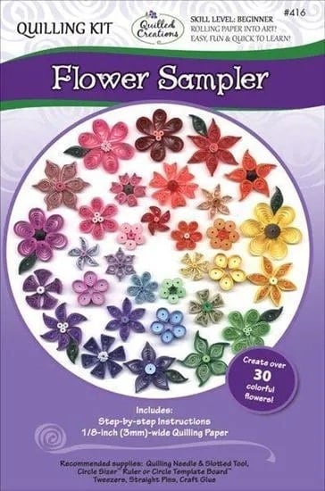 Flower Sampler Paper Quilling Kit for all ages by Quilled Creations