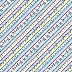 Measure Twice Embroidered Bias Stripe in Blue by Maywood Studio designed by Kris Lammers, continuous cuts of Quilter's Cotton Fabric
