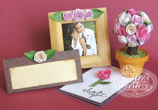 Spiral Roses Paper Quilling Kit for all ages 120 Roses and 80 leaves in 3 color choices by Quilled Creations