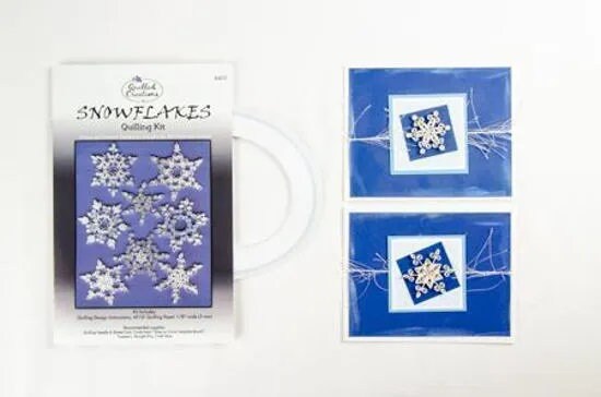 Snowflakes Paper Quilling Kit by Quilled Creations includes supplies to make 8 different One of a Kind Snowflakes