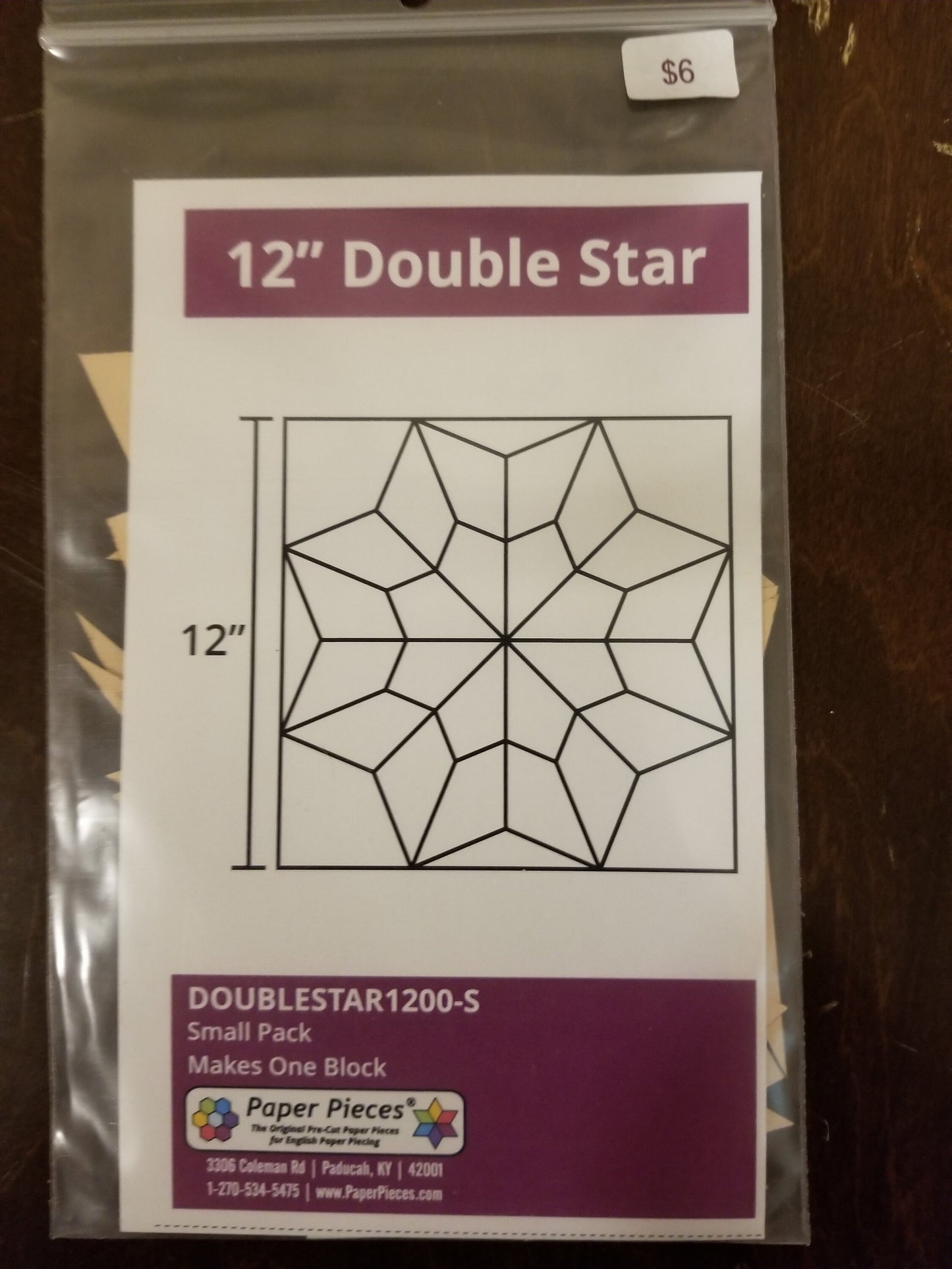 English Paper Piecing Double Star Papers in pack from Paper Pieces to make a 12 inch block