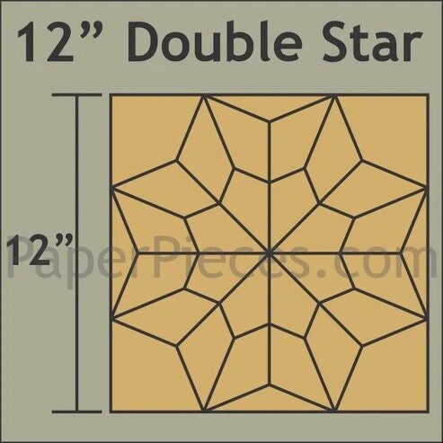 English Paper Piecing Double Star Papers in pack from Paper Pieces to make a 12 inch block