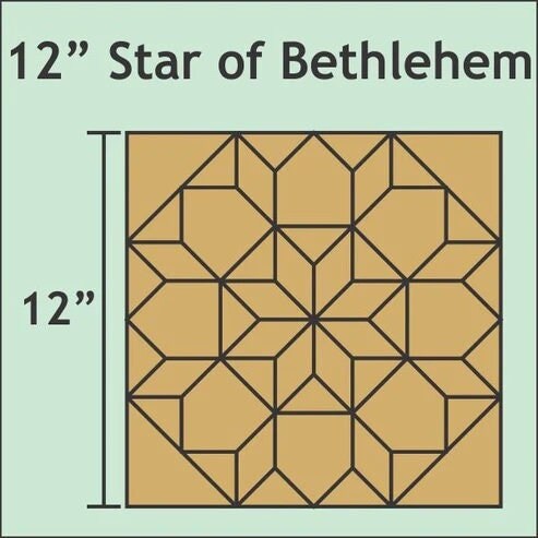 English Paper Piecing Star of Bethlehem Papers in pack from Paper Pieces to make a 12 inch block