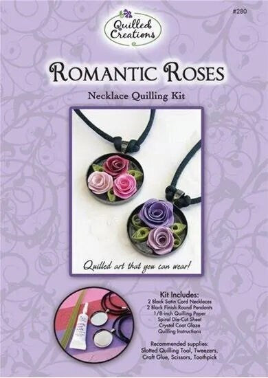 Romantic Roses Necklace Kit from Quilled Creation, paper quilling roses
