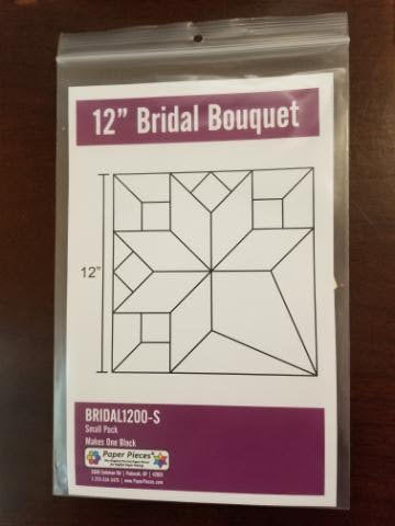 English Paper Piecing Bridal Bouquet Papers in pack from Paper Pieces to make two 6 inch blocks or one 12 inch block